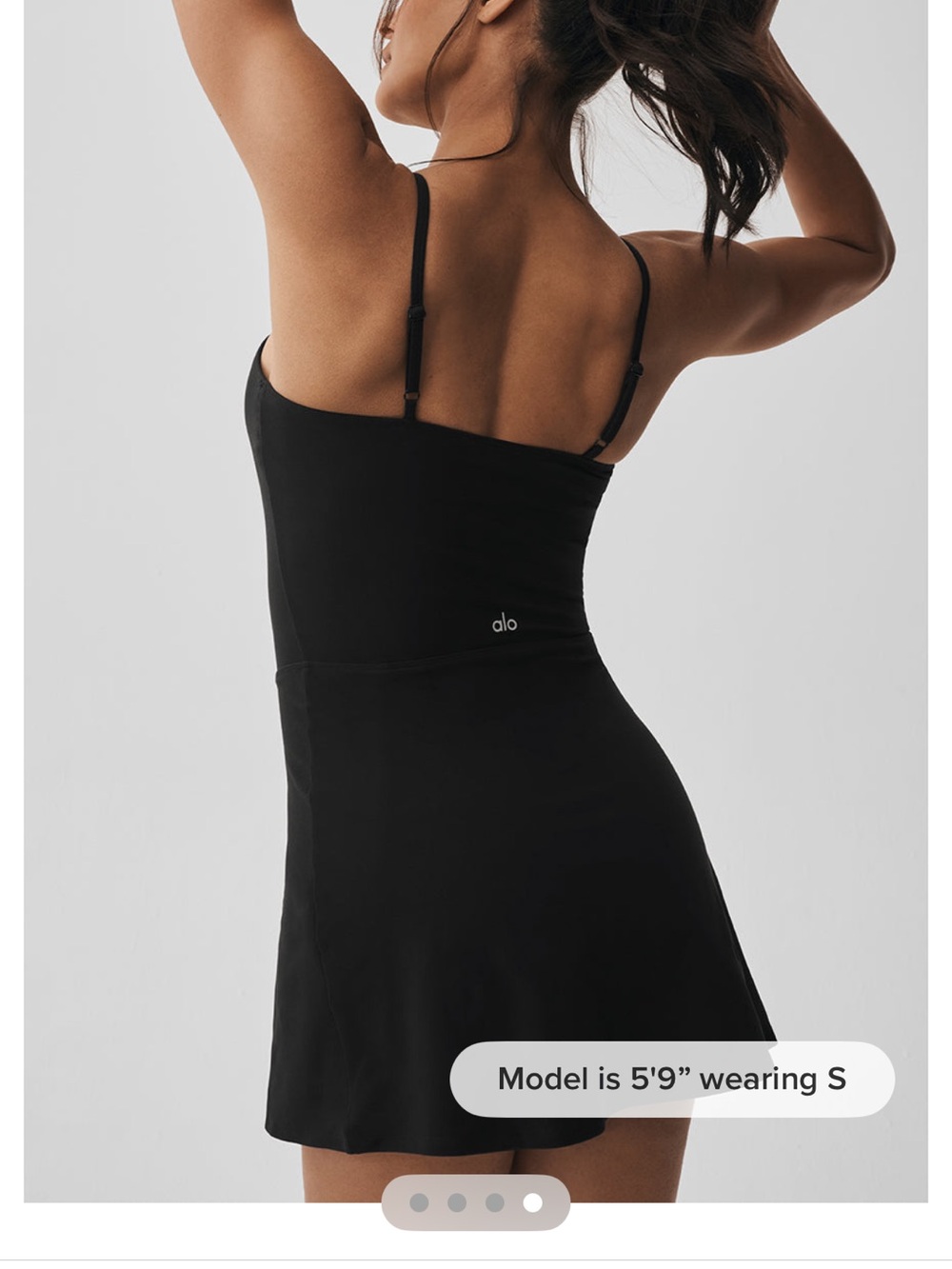 ALO Yoga Black Mini Dress with Spaghetti Straps - Picture 4 of 4